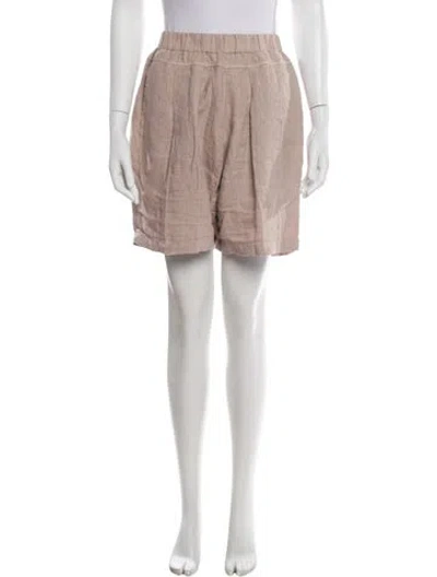 Pre-owned Black Crane Linen Knee-length Shorts In Neutral
