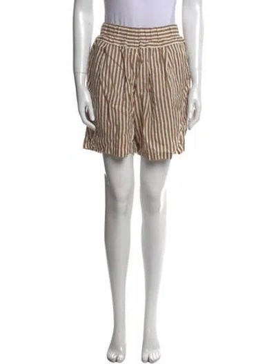Pre-owned Black Crane Linen Mini Shorts In Brown