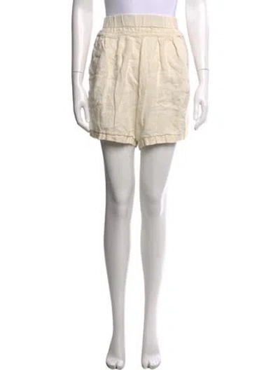 Pre-owned Black Crane Linen Mini Shorts In Neutral
