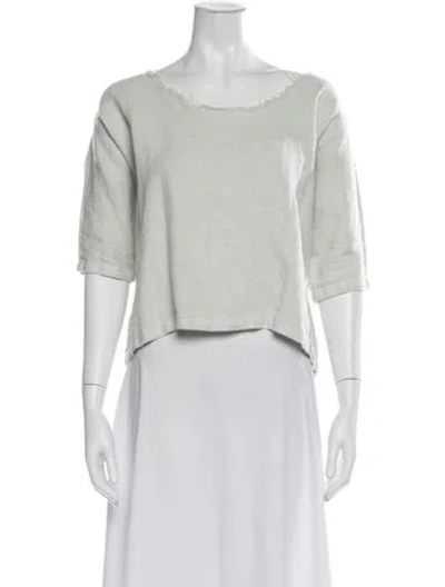 Pre-owned Black Crane Linen Scoop Neck Top In Neutrals