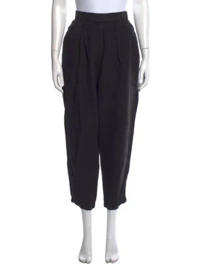 Pre-owned Black Crane Linen Wide Leg Pants In Grey