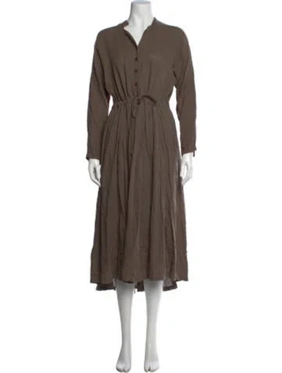 Pre-owned Black Crane Long Dress In Green
