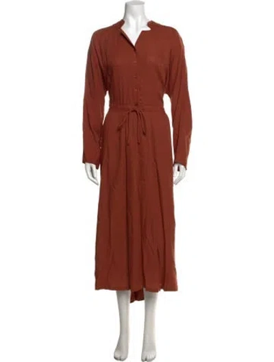 Pre-owned Black Crane Long Dress In Orange
