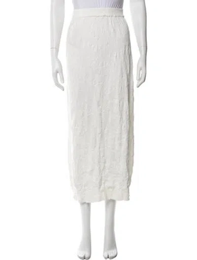 Pre-owned Black Crane Long Skirt In White