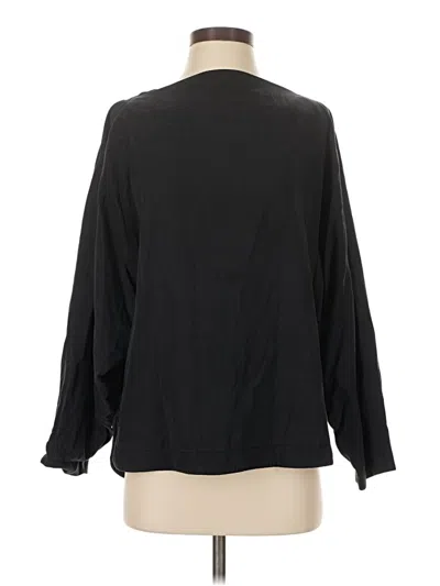 Pre-owned Black Crane Long Sleeve Blouse In Black