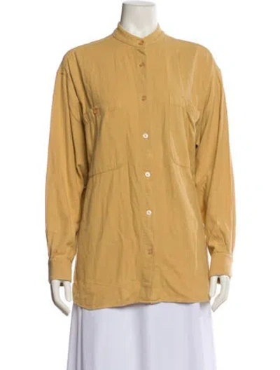 Pre-owned Black Crane Long Sleeve Button-up Top In Neutral