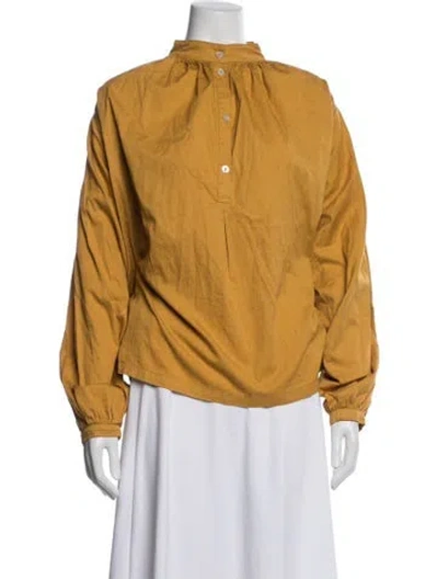 Pre-owned Black Crane Long Sleeve Top In Yellow