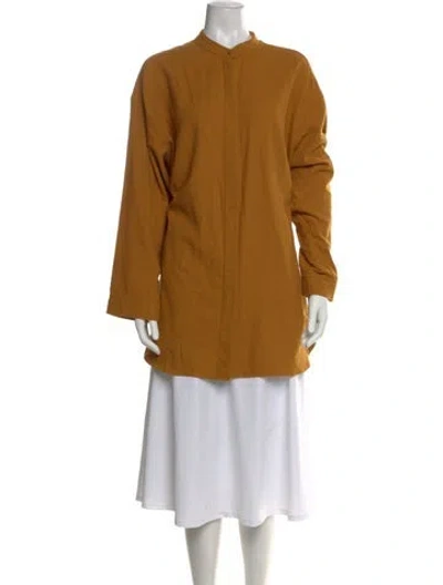 Pre-owned Black Crane Long Sleeve Tunic In Brown