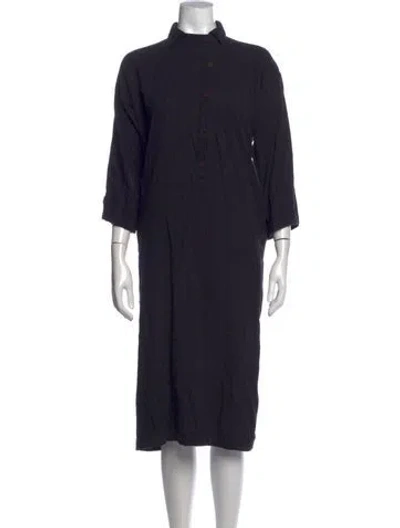 Pre-owned Black Crane Midi Length Dress In Black