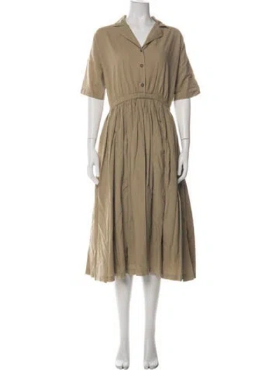 Pre-owned Black Crane Midi Length Dress In Green