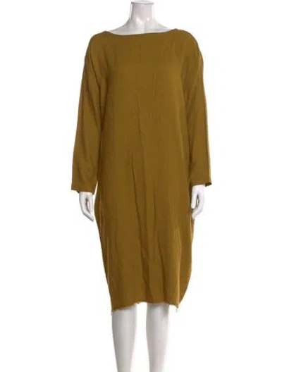 Pre-owned Black Crane Midi Length Dress In Purple