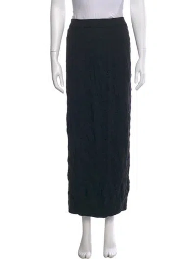 Pre-owned Black Crane Midi Length Skirt In Black