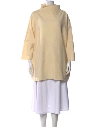Pre-owned Black Crane Mock Neck Sweater In Yellow