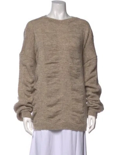 Pre-owned Black Crane Mohair Crew Neck Sweater In Neutrals