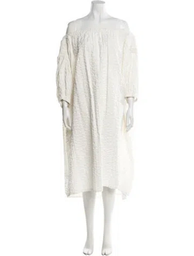 Pre-owned Black Crane Off-the-shoulder Mini Dress In Neutral