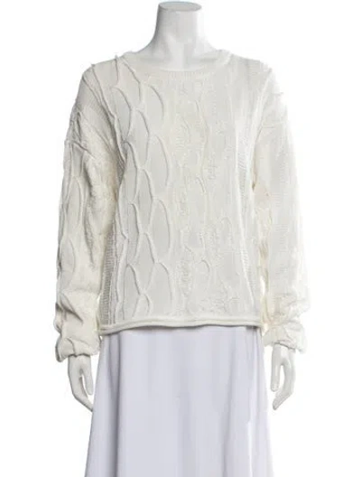 Pre-owned Black Crane Patterned Crew Neck Sweater In Neutrals