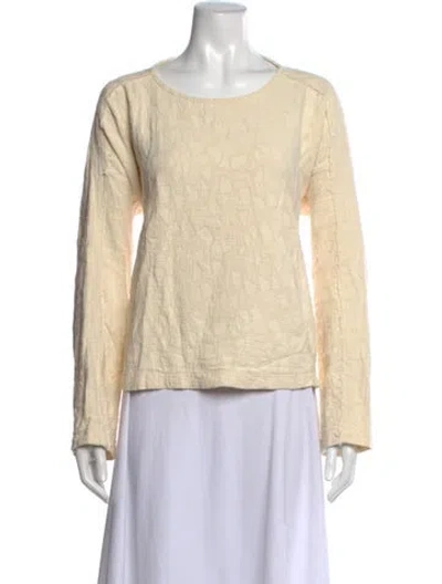 Pre-owned Black Crane Patterned Crew Neck Top In Neutrals