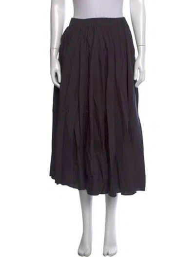 Pre-owned Black Crane Pleated Accents Midi Length Skirt In Purple