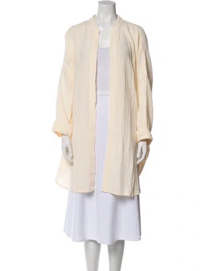 Pre-owned Black Crane Robe In Yellow