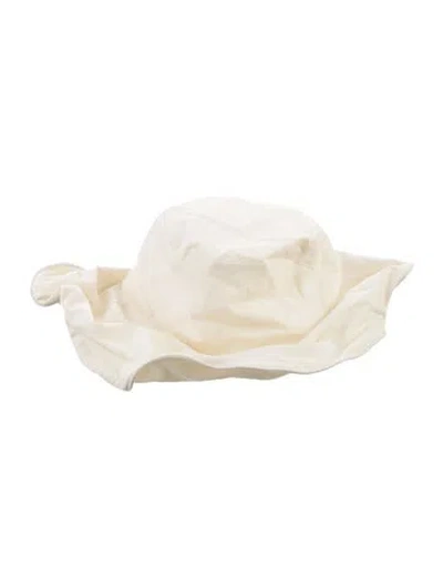 Pre-owned Black Crane Ruffle Bucket Hat In Neutral