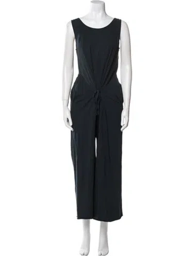 Pre-owned Black Crane Scoop Neck Jumpsuit In Blue