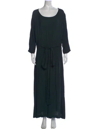 Pre-owned Black Crane Scoop Neck Jumpsuit In Green