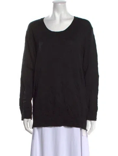 Pre-owned Black Crane Scoop Neck Long Sleeve Sweatshirt In Black