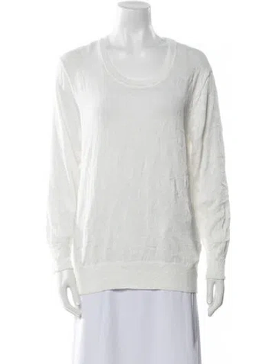 Pre-owned Black Crane Scoop Neck Long Sleeve Sweatshirt W/ Tags In White