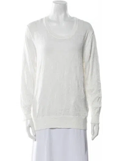 Pre-owned Black Crane Scoop Neck Long Sleeve Sweatshirt W/ Tags In White