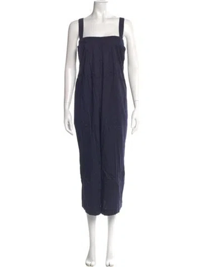 Pre-owned Black Crane Square Neckline Jumpsuit In Blue