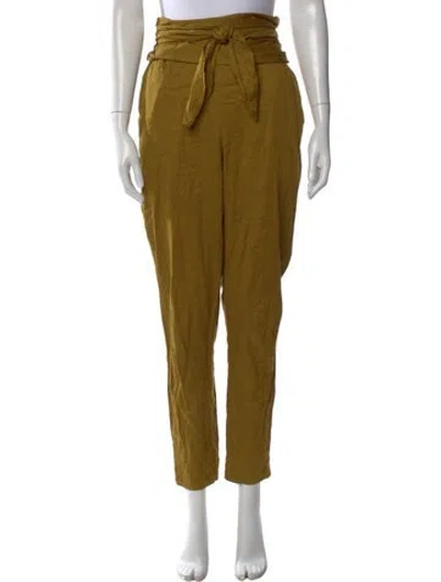 Pre-owned Black Crane Straight Leg Pants In Green