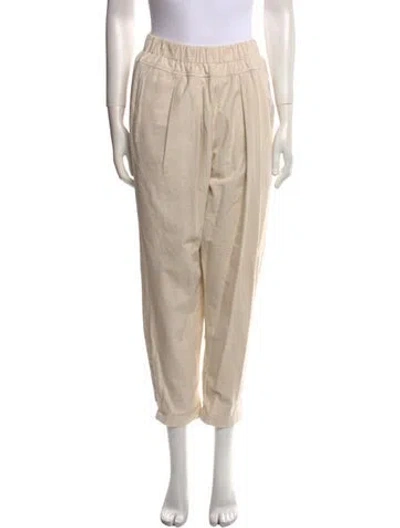 Pre-owned Black Crane Straight Leg Pants In Neutral