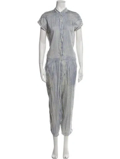 Pre-owned Black Crane Striped Jumpsuit In Gray
