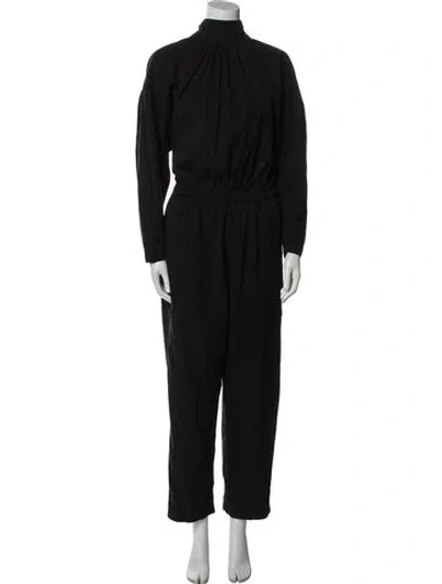 Pre-owned Black Crane Turtleneck Jumpsuit In Black