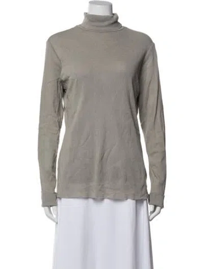 Pre-owned Black Crane Turtleneck Long Sleeve Top W/ Tags In Grey