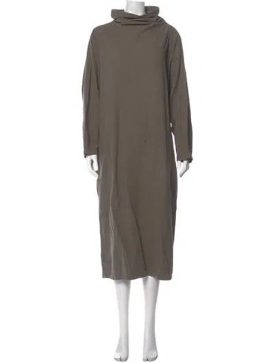 Pre-owned Black Crane Turtleneck Midi Length Dress In Neutral