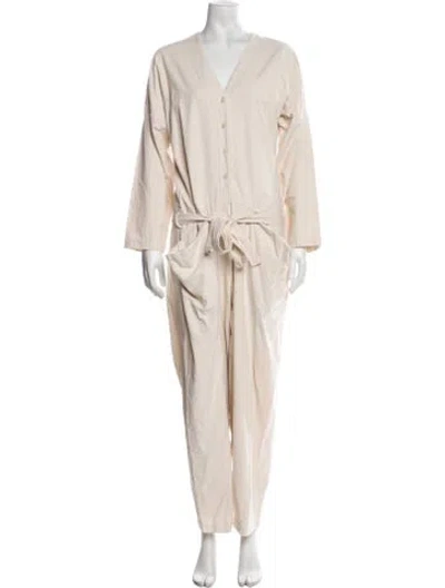 Pre-owned Black Crane V-neck Jumpsuit In Neutral