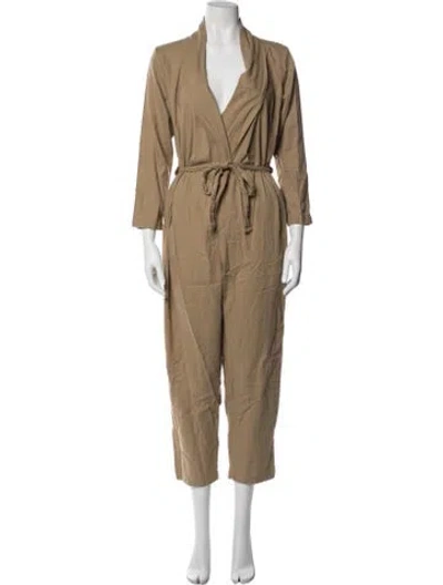Pre-owned Black Crane V-neck Jumpsuit In Neutrals