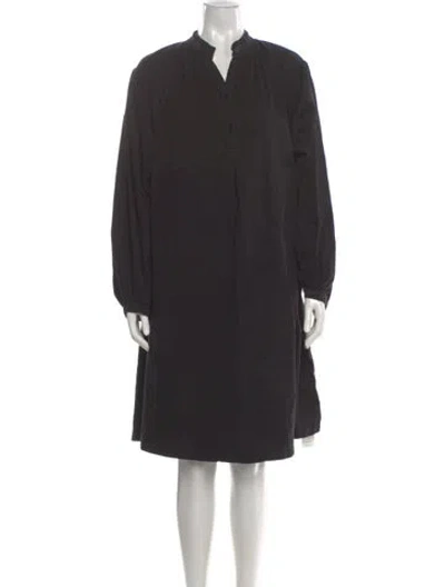 Pre-owned Black Crane V-neck Knee-length Dress In Black