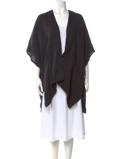 Pre-owned Black Crane V-neck Short Sleeve Top In Blue