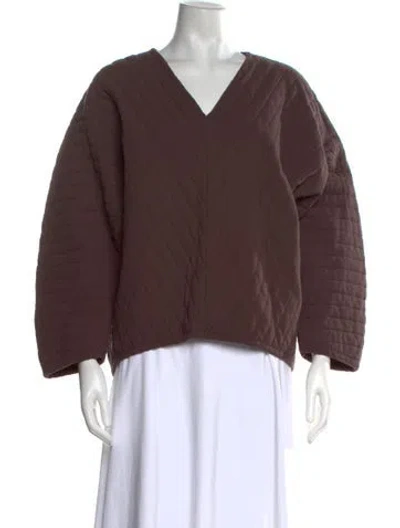 Pre-owned Black Crane V-neck Sweater In Brown