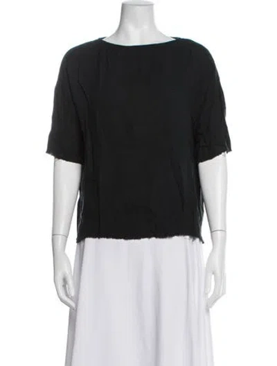 Pre-owned Black Crane V-neck Three-quarter Sleeve Top In Black