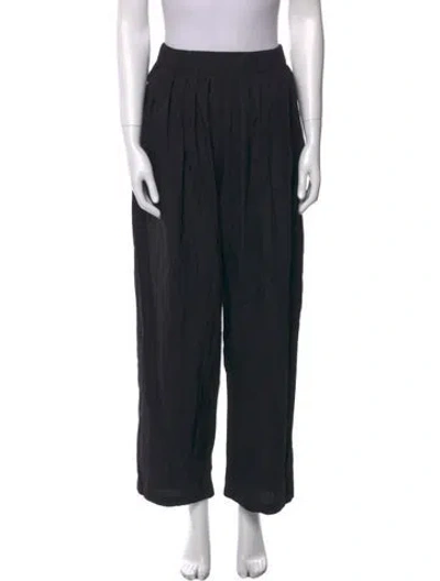 Pre-owned Black Crane Wide Leg Pants In Black