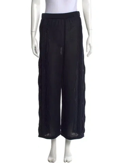 Pre-owned Black Crane Wide Leg Pants In Black