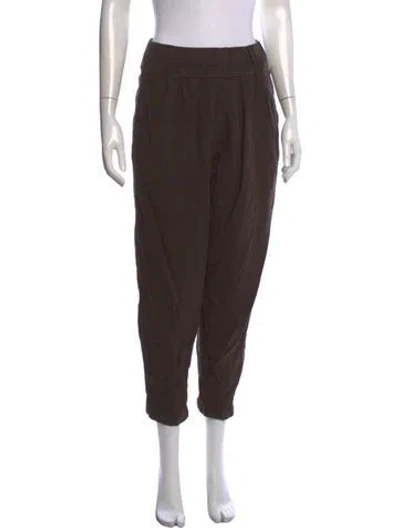 Pre-owned Black Crane Wide Leg Pants In Brown