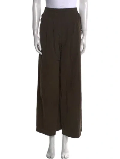 Pre-owned Black Crane Wide Leg Pants In Green