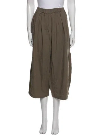 Pre-owned Black Crane Wide Leg Pants In Green