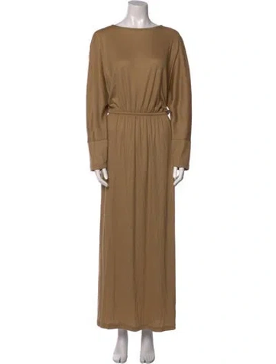 Pre-owned Black Crane Wool Long Dress In Neutral