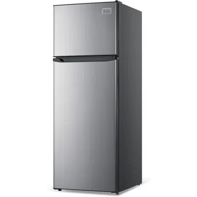 Black+decker 12 Cu. Ft. Top Mount Apartment Refrigerator/freezer,white In Stainless Steel