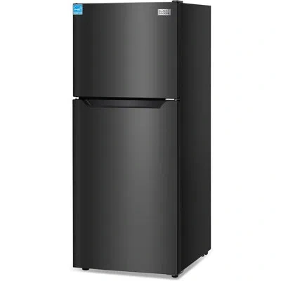 Black+decker 12.1 Cu. Ft. Top Mount Refrigerator With Freezer, 2 Door Refrigerator With Top Freezer And Adjustabl In Black